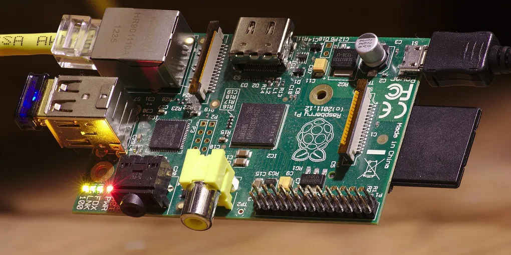 Raspberry Pi board running as a small home server